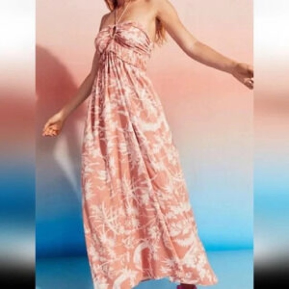 H&M Strapless Pink Floral Dress